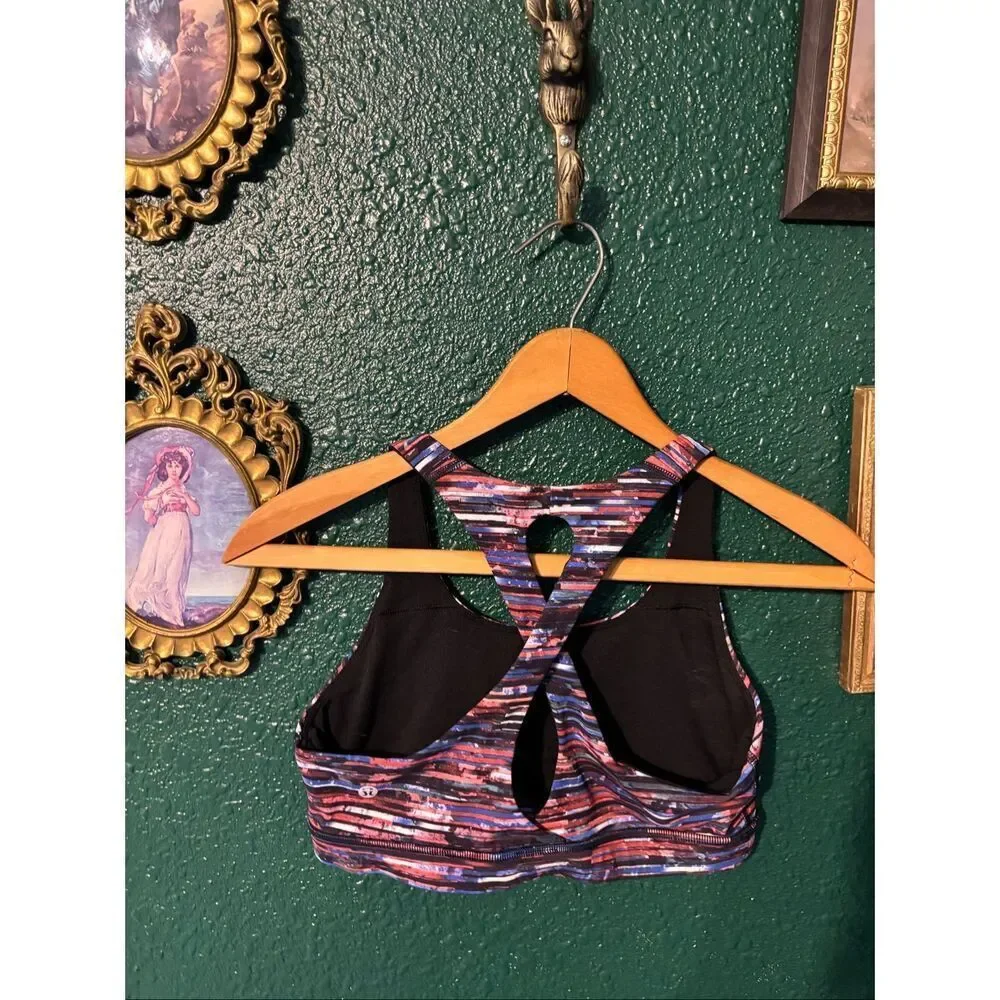 Lululemon Black Patterned Sports Bra Size 8